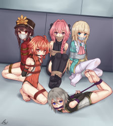Rule 34 | 5boys, absurdres, ass, astolfo (fate), ball gag, bdsm, bondage, bound, braid, chevalier d&#039;eon (fate), cleave gag, cloth gag, fate/grand order, fate (series), feet, gag, gagged, highres, improvised gag, long hair, lzc, multiple boys, oda nobukatsu (fate), over the nose gag, prince of lan ling (fate), rama (fate), restrained, short hair, tape, tape gag, trap, yaoi