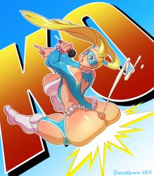 Rule 34 | 1girl, ass, back, bad id, bad pixiv id, blonde hair, blue eyes, boots, breasts, buttjob, clothing cutout, cum, dieselbrain, domino mask, ejaculation, gradient background, heart, heart cutout, huge ass, huge breasts, leotard, long hair, mask, microphone, penis, projectile cum, rainbow mika, solo, solo focus, street fighter, street fighter v, thick thighs, thighs, twintails, uncensored, white legwear, wrestling outfit