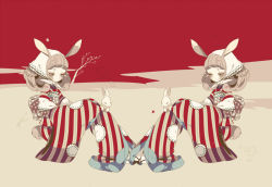 Rule 34 | 2girls, animal ears, bad id, bad pixiv id, rabbit ears, multiple girls, original, shikimi (yurakuru), symmetry