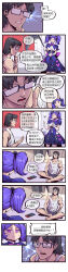 Rule 34 | absurdres, bedroom, chinese text, colored eyelashes, comic, empty eyes, glasses, hair ornament, hands on own chin, highres, holding, holding scythe, indian style, jing mian tu, long image, looking away, magical girl, nintendo switch, opaque glasses, original, pointing, scythe, shirt, sitting, skull hair ornament, sleeveless, sleeveless shirt, tall image, translated