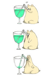 Rule 34 | animal, buck teeth, comic, drink, drinking, drinking straw, hamster, no humans, noja, original, silent comic, simple background, teeth, what, white background