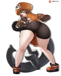 Rule 34 | 1girl, absurdres, akanbe, anchor, ankle boots, ass, ass smack, backpack, bag, bent over, bike shorts, black gloves, black shorts, boots, brown hair, commentary, english commentary, eyelid pull, fingerless gloves, from behind, full body, gloves, guilty gear, guilty gear strive, hat, highres, hood, hoodie, kneepits, looking back, may (guilty gear), medium hair, motion blur, nyiccco, orange eyes, orange footwear, orange hat, orange hoodie, orange shirt, paid reward available, panties, panties under bike shorts, patreon username, pirate hat, shirt, shorts, skull and crossbones, solo, spanking, spanking self, thick thighs, thighs, tongue, tongue out, twisted torso, underwear, white panties