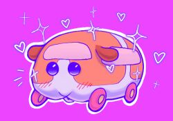 Rule 34 | 1other, animal ears, black eyes, blush, commentary, english commentary, guinea pig, heart, kokodebear, light blush, no pupils, orange fur, other focus, potato (pui pui molcar), pui pui molcar, simple background, solo, sparkle, wheel, white fur