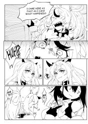Rule 34 | absurdres, akazuki r, animal ears, collar, comic, english text, hair intakes, hair ornament, hakos baelz, highres, hololive, hololive english, horns, irys (hololive), long hair, looking away, monochrome, mouse ears, mouse girl, multiple girls, original, ouro kronii, pointy ears, short hair, smile, spiked collar, spikes, twintails, very long hair, virtual youtuber