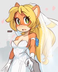 Rule 34 | 1girl, alternate costume, alternate hairstyle, animal ears, armband, bare shoulders, blue flower, blush, body fur, breasts, bridal veil, bride, coco bandicoot, collarbone, crash bandicoot (series), disembodied hand, dress, embarrassed, english text, female focus, flower, flying sweatdrops, furry, furry female, gloves, green eyes, grey background, hair tie, heart, holding hands, long hair, looking at viewer, medium breasts, nose blush, open mouth, ponytail, pov, see-through, shiny skin, silhouette, simple background, sketch, solo focus, standing, strapless, strapless dress, surprised, sweat, talking, teeth, veil, wamudraws, wedding dress, white dress, white gloves, wide-eyed