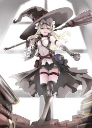 Rule 34 | 1girl, absurdres, armor, armored boots, bag, belt, blonde hair, book, boots, braid, broom, disdain, fingerless gloves, gas mask, gloves, goggles, goggles on head, hat, highres, kabaneneko, kirisame marisa, long hair, looking at viewer, mask, mini-hakkero, over shoulder, shorts, shoulder bag, single braid, single sleeve, solo, steampunk, thigh boots, thigh strap, thighhighs, touhou, vambraces, vest, witch hat, yellow eyes