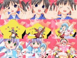 Rule 34 | &gt; &lt;, 5girls, :d, :o, ;d, ^ ^, age difference, androgynous, angel, angry, apron, arm up, arms up, bat wings, black hair, black socks, blazer, blue eyes, blue hair, blush, blush stickers, bob cut, bow, bowtie, chibi, child, clenched teeth, close-up, closed eyes, collage, crop top, cross, dancing, demon tail, djibril (makai tenshi djibril), djibril aries, dress, dual persona, elbow gloves, everyone, fangs, fingerless gloves, flat chest, foreshortening, gem, gloves, glowing, green eyes, green hair, hair ribbon, hairband, halo, hand on own hip, hat, heart, hip focus, jacket, jinno hikari, kneehighs, leaning forward, long hair, loose socks, luvriel, magical girl, maid, maid apron, maid headdress, makai tenshi djibril, makai tenshi djibril 2, manabe rika, misty mei, multiple girls, necktie, no pupils, o o, one-piece swimsuit, one eye closed, open mouth, otonashi meimi, outstretched arms, outstretched hand, panties, pantyhose, pantyshot, parted bangs, pink hair, pleated skirt, pointing, pointy ears, purple hair, ribbon, rococo (makai tenshi djibril), school swimsuit, school uniform, screencap, serafuku, shoes, short hair, sidelocks, skirt, smile, socks, stafy, standing, star (symbol), starfy, surprised, swimsuit, swimsuit costume, tail, teeth, thigh gap, thigh strap, thighhighs, thighs, twintails, underwear, upskirt, v, watanabe akio, white one-piece swimsuit, white panties, white school swimsuit, white thighhighs, wings, wink