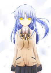 Rule 34 | 10s, 1girl, absurdres, angel beats!, blazer, hairband, haribote (desk of coulomb), highres, jacket, ribbon, school uniform, silver hair, skirt, solo, tenshi (angel beats!), yellow eyes