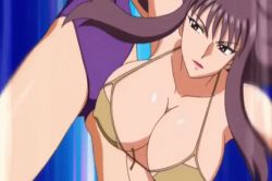 Rule 34 | 00s, 2girls, aika (series), aika r-16, angry, animated, animated gif, ass, bare legs, battle, beach, bikini, bouncing breasts, breasts, brown eyes, brown hair, covered erect nipples, female focus, fight, kicking, large breasts, long hair, multiple girls, nipples, one-piece swimsuit, pain, punching, risako nagisa, shiny skin, short hair, sky, smile, stomping, sumeragi aika, swimsuit, thong, violence