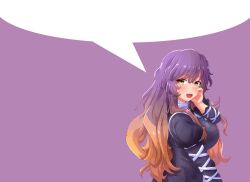 Rule 34 | 1girl, blank speech bubble, breasts, cross-laced clothes, cross-laced dress, dress, fusu (a95101221), highres, hijiri byakuren, large breasts, layered dress, long hair, looking at viewer, multicolored hair, solo, speech bubble, third-party edit, touhou, turtleneck, turtleneck dress, two-tone hair, very long hair, white dress