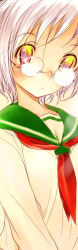 Rule 34 | 1girl, glasses, goshiki suzu, gradient background, long image, school uniform, serafuku, solo, tall image