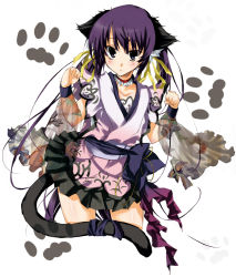 Rule 34 | 1girl, animal ears, blush, cat ears, cat tail, kasumi komo, original, paw pose, paw print, skirt, solo, tail