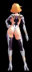 Rule 34 | 1girl, 3d, action taimanin, alternate costume, alternate hairstyle, armpits, ass, back, blonde hair, bodysuit, breasts, covered navel, curvy, female focus, hand on own hip, highleg, highleg leotard, huge ass, large breasts, leotard, lilith-soft, no bra, official alternate costume, screencap, shinganji kurenai, shiny clothes, shiny skin, short hair, simple background, skin tight, smile, standing, taimanin (series), taimanin asagi kessen arena, taimanin kurenai, taimanin rpgx, thick thighs, thighhighs, thighs, thong, thong leotard, wide hips