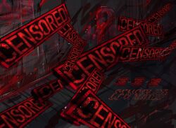 Rule 34 | aoruuto, blood, blood on ground, blood on wall, censored (project moon), character name, commentary request, distortion, door, english text, hallway, lobotomy corporation, monster, no humans, project moon, signature