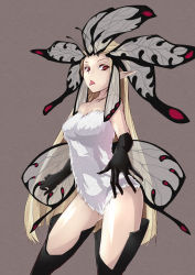 Rule 34 | 1girl, aerie (bravely default), blonde hair, bravely default: flying fairy, bravely default (series), fairy, gloves, head wings, highres, kobiemon, long hair, pointy ears, red eyes, solo, spoilers, tongue, tongue out, wings