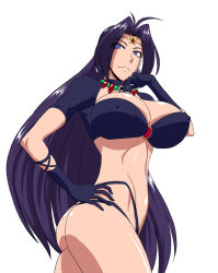 Rule 34 | 1girl, ass, breasts, gloves, large breasts, long hair, ml, naga the serpent, purple hair, simple background, slayers, solo, very long hair