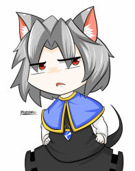Rule 34 | 1girl, animal ears, annoyed, bad id, bad pixiv id, grey hair, inunoko., jewelry, mouse ears, mouse tail, nazrin, parody, solo, style parody, tail, touhou