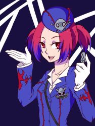 Rule 34 | duel monster, gloves, hat, open mouth, red eyes, red hair, skull, tour guide from the underworld, twintails, uniform, whistle, white gloves, yu-gi-oh!, yuu-gi-ou, yu-gi-oh! duel monsters