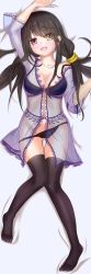 Rule 34 | 10s, 1girl, :d, bad id, bad pixiv id, black bra, black hair, black panties, black thighhighs, blush, bra, breasts, camisole, cleavage, collarbone, date a live, eyes visible through hair, from above, full body, hair over one eye, hair ribbon, heterochromia, highres, john 117, kneeling, knees together feet apart, large breasts, low twintails, lying, on back, open mouth, panties, panty pull, red eyes, ribbon, see-through, smile, thigh gap, thighhighs, tokisaki kurumi, twintails, underwear, yellow eyes, yellow ribbon