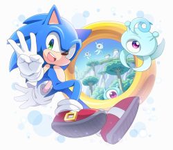 Rule 34 | 1boy, :d, animal nose, furry, furry male, gloves, green eyes, middle w, neru (neruneruru), open mouth, ring (sonic), shoes, smile, sneakers, sonic (series), sonic colors, sonic the hedgehog, w, white gloves, wisp (sonic)
