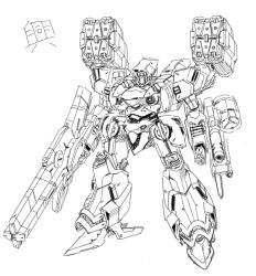 Rule 34 | armored core, armored core last raven, armored core nexus, from software, gun, jack-o, mecha, monochrome, robot, rocket launcher, weapon