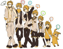 Rule 34 | 6+boys, age progression, animal costume, artist request, bag, bandana, beard, blonde hair, blue eyes, blush, boots, child, cosplay, creatures (company), facial hair, game freak, gloves, grin, hand on head, hat, jacket, kagamine len, male focus, multiple boys, nintendo, aged up, one eye closed, open clothes, open mouth, open shirt, pants, pikachu (cosplay), pokemon, ponytail, shirt, short hair, shorts, shoulder bag, smile, socks, tattoo, time paradox, vest, vocaloid, wink, aged down