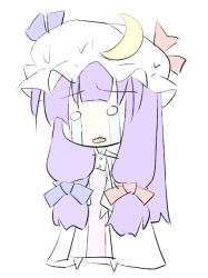 Rule 34 | 1girl, chibi, crying, crying with eyes open, female focus, natsuki (silent selena), o o, patchouli knowledge, sketch, solo, tears, touhou