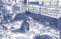 Rule 34 | 3girls, blush stickers, branch, broken fence, check flower, chinese commentary, commentary request, epiphyllum, fence, flower, g11 (girls&#039; frontline), girls&#039; frontline, greyscale, hair ribbon, hat, headband, jacket, lily pad, lily pad on head, long hair, long sleeves, looking at another, monochrome, multiple girls, off shoulder, one side up, outdoors, partially submerged, pond, railing, ribbon, ruins, shadow, skeleton, smile, su xiao jei, ump45 (girls&#039; frontline), ump9 (girls&#039; frontline), very long hair, water, wavy mouth, wet, wet clothes