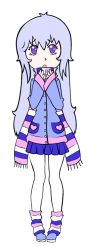 Rule 34 | 1girl, bad id, bad photobucket id, blue hair, mooseyfate13, original, pantyhose, purple eyes, scarf, white background