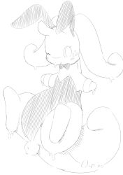 Rule 34 | animal ears, antennae, blush, bow, bowtie, closed mouth, clothed pokemon, creatures (company), dragon girl, fake animal ears, fake tail, furry, furry female, game freak, gen 6 pokemon, goodra, greyscale, hairband, happy, kajiura, leotard, looking at viewer, monochrome, nintendo, one eye closed, playboy bunny, pokemon, pokemon (creature), rabbit ears, rabbit tail, simple background, sketch, slime (substance), smile, spread legs, strapless, strapless leotard, tail, white background, wink, wrist cuffs