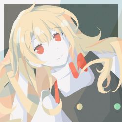 Rule 34 | 100th black market, 1girl, black vest, blonde hair, bow, buttons, hair bow, kirisame marisa, long hair, looking at viewer, multicolored buttons, red eyes, shirt, smile, solo, svenojilasity, touhou, vest, white shirt