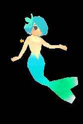 Rule 34 | 1girl, animated, animated gif, artist request, blue hair, breasts, fish, mermaid, monster girl, topless, underwater