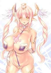 Rule 34 | 1girl, elf, hand on own hip, highres, ishida hiroyuki, pasties, pointy ears, revealing clothes, standing, twintails