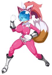 Rule 34 | 1girl, bodysuit, breasts, cat girl, copyright notice, disgaea, harada takehito, helmet, huge breasts, large breasts, nekomata (disgaea), non-web source, pink hair, shirt, standing, tagme, tail, tight clothes, tight shirt