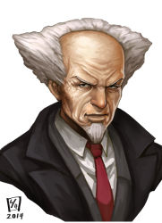 Rule 34 | 1boy, aramaki daisuke, bad id, bad pixiv id, bald, beard, dated, facial hair, ghost in the shell, lieqi hun, looking at viewer, male focus, manly, necktie, portrait, short hair, simple background, solo, tsurime, upper body, white background, white hair