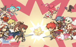 4girls 6+boys :3 alchemist_(ragnarok_online) armor armored_boots arrow_(projectile) axe bag bird black_coat black_thighhighs blonde_hair blue_cape blue_eyes blue_hair boots bow_(weapon) breastplate brown_capelet brown_dress brown_footwear brown_gloves brown_hair brown_pants brown_shirt brown_skirt cape capelet chainmail character_request clenched_hands clenched_teeth closed_mouth coat copyright_notice creator_(ragnarok_online) cross crystal drawing_bow dress eagle emperium fighting fingerless_gloves fire fireball frown full_body fur-trimmed_footwear fur_trim gauntlets gloves green_eyes grey_pants grin hair_between_eyes high_ponytail highres holding holding_axe holding_bag holding_bow_(weapon) holding_sword holding_wand holding_weapon hood hood_up hooded_coat hunter_(ragnarok_online) kicking leg_armor logo long_hair looking_at_another lord_knight_(ragnarok_online) magic monk_(ragnarok_online) multicolored_coat multiple_boys multiple_girls official_art official_wallpaper open_mouth owl paladin_(ragnarok_online) pants pauldrons pink_hair poring pyrokinesis ragnarok_online red_cape red_coat red_eyes red_hair red_shirt running shirt short_dress short_hair short_sleeves shoulder_armor skirt sleeveless sleeveless_shirt slime_(creature) smile spiked_gauntlets sword taruk teeth thighhighs vanilmirth_(ragnarok_online) wand weapon white_cape white_coat white_gloves white_hair white_shirt whitesmith_(ragnarok_online) wizard_(ragnarok_online)