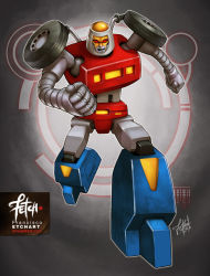 Rule 34 | 2016, angry, clenched hands, cy-kill, dated, deviantart username, franciscoetchart, gobots, mecha, no humans, realistic, red eyes, robot, science fiction, signature, tire, watermark