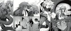 Rule 34 | 1boy, 1girl, archaic set (zelda), comic, dragon horns, dragon tail, fangs, french kiss, frostbite set (zelda), greyscale, hetero, highres, horns, kiss, link, looking at another, monochrome, nintendo, pointy ears, princess zelda, short hair, shuo yue, smile, spoilers, tail, the legend of zelda, the legend of zelda: tears of the kingdom