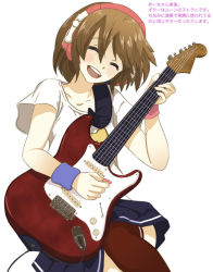 Rule 34 | 1girl, aged down, electric guitar, female focus, guitar, image sample, instrument, kanipanda, meiko (vocaloid), pixiv sample, resized, short hair, skirt, solo, thighhighs, translation request, vocaloid, white background