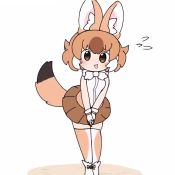 Rule 34 | 1girl, animal ear fluff, animal ears, animated, bow, bowtie, brown eyes, brown hair, brown skirt, brown thighhighs, commentary, dhole (kemono friends), dog ears, dog girl, dog tail, flying sweatdrops, gloves, have to pee, kemono friends, kemono friends 3, looking at viewer, miniskirt, open mouth, pleated skirt, shirt, shoes, short hair, simple background, skirt, sleeveless, sleeveless shirt, smile, solo, standing, sweatdrop, tail, tail wagging, taro (tontaro), thighhighs, v arms, video, white background, white bow, white bowtie, white footwear, white gloves, white shirt