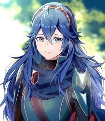 Rule 34 | 1girl, ameno (a meno0), armor, black sweater, blue cape, blue eyes, blue hair, cape, closed mouth, commentary request, fire emblem, fire emblem awakening, hair between eyes, long hair, looking at viewer, lucina (fire emblem), nintendo, pauldrons, red cape, ribbed sweater, shoulder armor, smile, solo, sweater, tiara, turtleneck, turtleneck sweater, two-tone cape