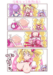 Rule 34 | 00s, 10s, 3girls, 4koma, aono miki, bouncing breasts, breasts, breasts out, close-up, collarbone, comic, cure berry, cure peach, cure princess, dress, expressionless, fresh precure!, glint, h26r, happinesscharge precure!, large breasts, long hair, magical girl, momozono love, multiple girls, nipples, o o, pov, precure, puffy short sleeves, puffy sleeves, shaded face, shirayuki hime, short sleeves, translation request, twintails, upper body, very long hair, watch, white dress, wristwatch