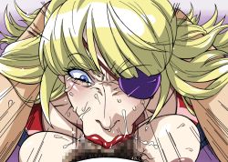 Rule 34 | 1girl, :&gt;=, anyamal tantei kirumin zoo, blonde hair, blue eyes, blush, breasts, breasts out, censored, cirima, close-up, cum, cum in mouth, deepthroat, ejaculation, eyebrows, eyepatch, fellatio, hands on another&#039;s head, hatori misa, huge breasts, lips, lipstick, long hair, looking at viewer, makeup, mosaic censoring, nose, open clothes, oral, penis, pov, red lips, solo focus, tears, thick lips, volvox