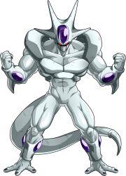 Rule 34 | 1boy, absurdres, alien, alternate form, armor, aura, clenched hand, clenched hands, colored skin, cooler (dragon ball), debris, dragon ball, dragon ball fighterz, dragonball z, full body, highres, muscular, no humans, official art, record, red eyes, solo, tail, white skin