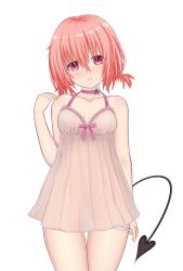 Rule 34 | 10s, 1girl, :d, babydoll, bare shoulders, blush, bow, bow panties, breasts, clothes lift, day, demon tail, derivative work, dress, dress lift, gluteal fold, green bow, hair between eyes, highres, lingerie, looking at viewer, medium breasts, momo velia deviluke, navel, open mouth, panties, pink hair, purple eyes, revision, shiny skin, short hair, sky, sleeveless, sleeveless dress, smile, solo, standing, tail, thigh gap, to love-ru, to love-ru darkness, underwear, white panties, z282g