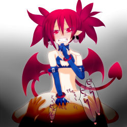 Rule 34 | artist request, disgaea, earrings, etna (disgaea), flat chest, jewelry, pointy ears, red eyes, red hair