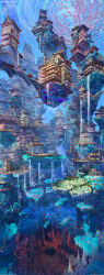 Rule 34 | 3d, absurdres, architecture, arsenixc, building, coral, east asian architecture, fish, highres, lantern, no humans, ocean, scenery, shining nikki, submerged, water
