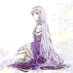 Rule 34 | 1girl, book, circlet, dress, fire emblem, fire emblem: genealogy of the holy war, hair spread out, highres, ito (pixiv), julia (fire emblem), long hair, looking at viewer, nintendo, purple eyes, purple hair, simple background, sitting, solo, very long hair