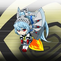 Rule 34 | 1girl, android, aqua hair, atlus, blue hair, labrys (persona), long hair, nugunu, persona, persona 4, persona 4: the ultimate in mayonaka arena, pleated skirt, ponytail, red eyes, school uniform, skirt, solo, very long hair