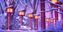 Rule 34 | chinchilla (animal), highres, lantern, night, no humans, original, outdoors, pippi (pixiv 1922055), snow, snowing, snowman, tree, winter, wooden lantern